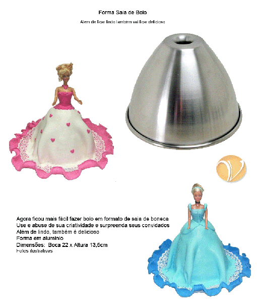 forma em molde de saia de boneca